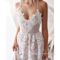 Fonde de broderie en V V robe causale sexy